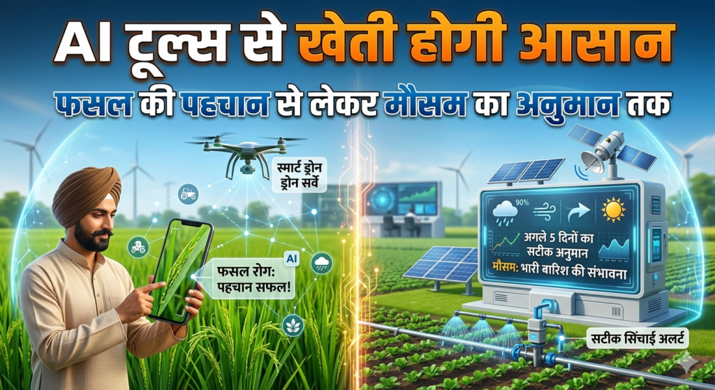 AI टूल्स से खेती होगी आसान – फसल की पहचान से लेकर मौसम का अनुमान तक