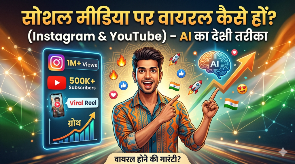सोशल मीडिया पर वायरल कैसे हों? (Instagram & YouTube) – AI का देसी तरीका